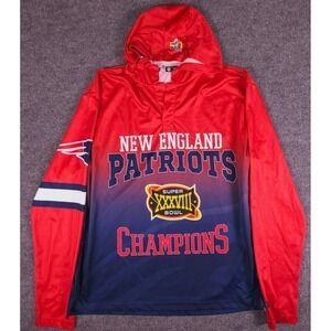 NFL New England Patriots Super Bowl XXXVIII Champions Hoody Tee XXL XL